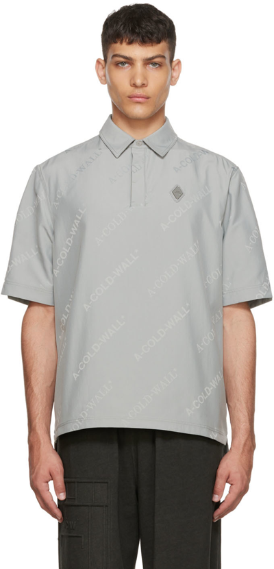 A-cold-wall* Logo-print Short-sleeve Polo Shirt In Grün