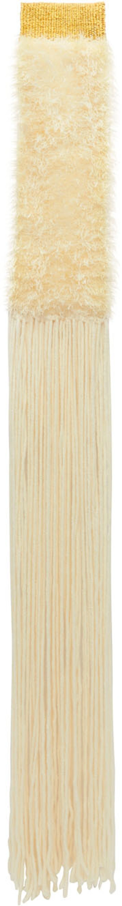 Lukhanyo Mdingi Ssense Exclusive Off-white Coutts Vanguard Fringed Scarf In Cream Mix