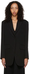 The Row Obine Oversized Grain De Poudre Wool Blazer In Blk Black