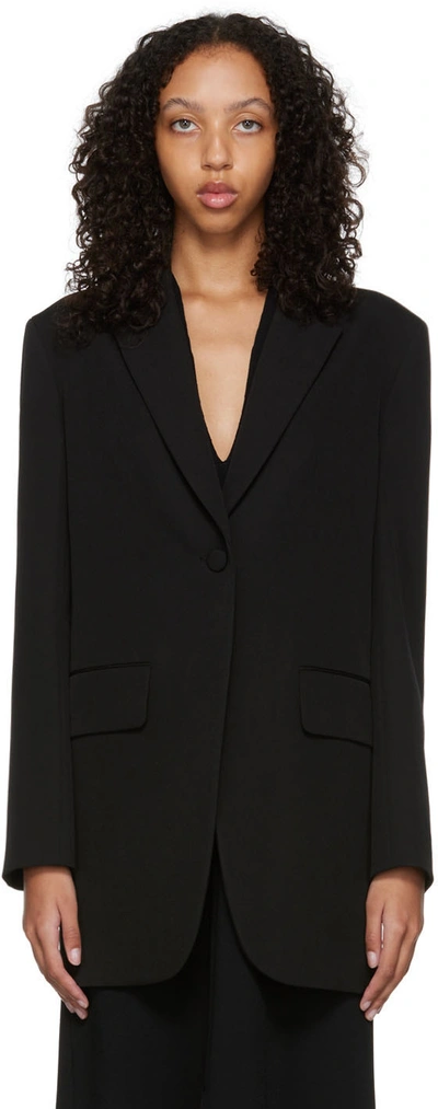 The Row Obine Oversized Grain De Poudre Wool Blazer In Blk Black