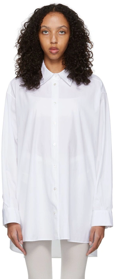 The Row Luka Oversized Cotton-poplin Shirt In Wht Optic