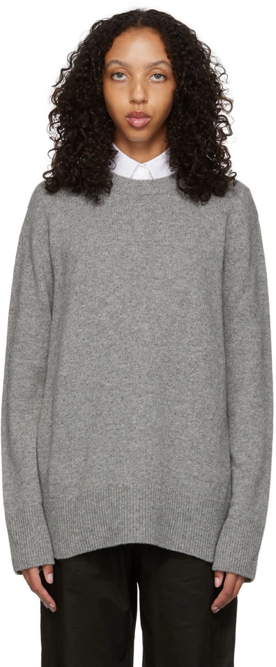 The Row Ophelia Wool-cashmere Sweater In Grey Melange