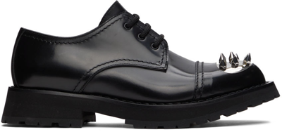 Alexander Mcqueen Punk Stud Leather Derby Shoes In Black
