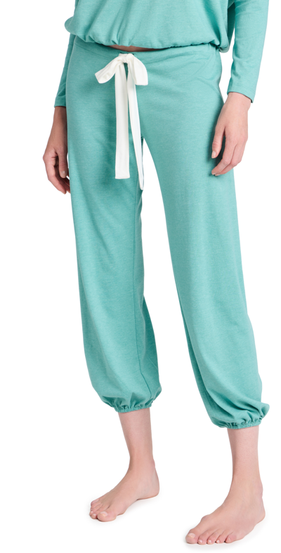 Eberjey Heather Cropped Low-rise Lounge Pants In Blue