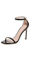 Stuart Weitzman Nudist Curve 100 Patent Sandals Black In Black