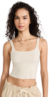 Wsly Rivington Ribbed Square Neck Tank In Sand