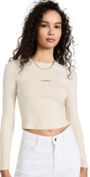 Wsly Rivington Long Sleeve Shrug Tee In Sand
