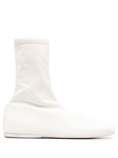 Marsèll Slip-on Leather Ankle Boots In White