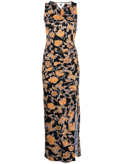 Patrizia Pepe Floral-print Tank Dress In Black