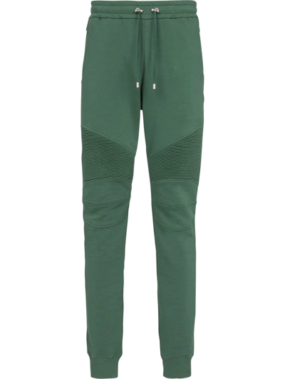 Balmain Drawstring Cotton Track Pants In Grey