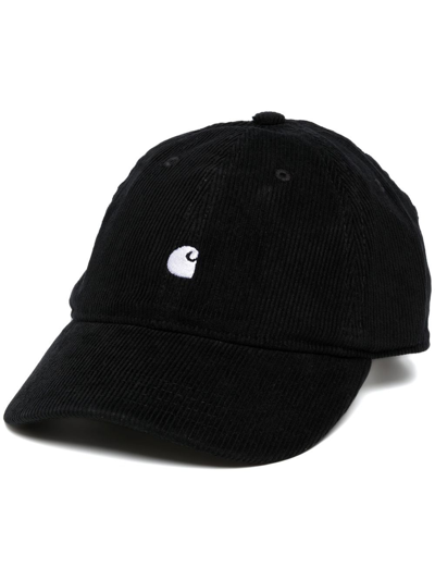 Carhartt Harlem Logo-embroidered Corduroy Cap In Black