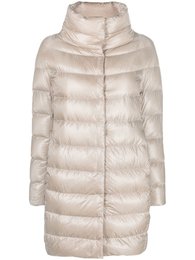 Herno Ultralight Quilted Coat In Neutrals