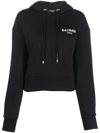 BALMAIN LOGO PRINT DRAWSTRING HOODIE