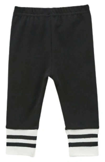Ashmi And Co Babies' Ollie Stripe Cotton Pants In Black