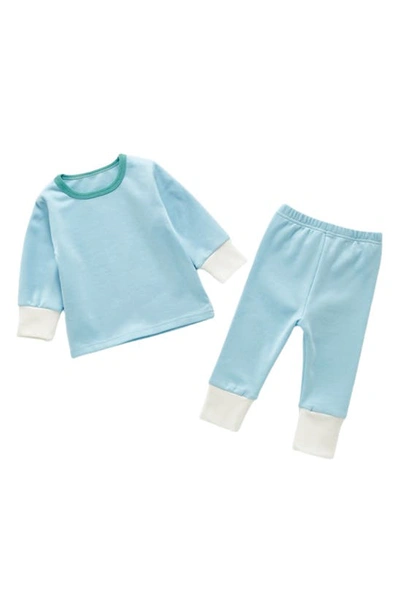 Ashmi And Co Babies' Sammie Cotton Sweatshirt & Pants Set In Blue