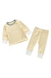 Ashmi And Co Babies' Sammie Cotton Sweatshirt & Pants Set In Yellow