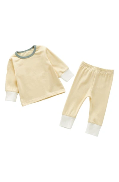 Ashmi And Co Babies' Ashmi & Co. Sammie Cotton Sweatshirt & Pants Set In Yellow
