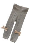 Ashmi And Co Babies' Mila Knit Cotton Leggings In Gray