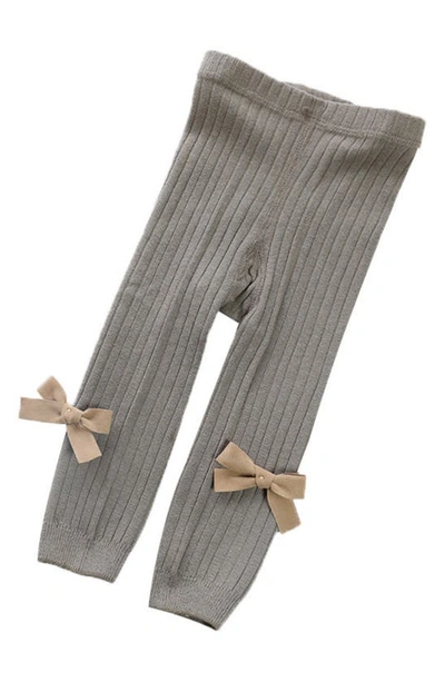 Ashmi And Co Babies' Mila Knit Cotton Leggings In Gray
