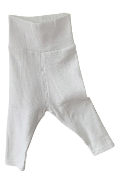 Ashmi And Co Babies' Ayo Rib Cotton Pants In White