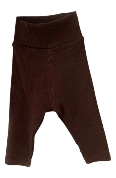 Ashmi And Co Babies' Ayo Rib Cotton Pants In Brown