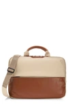 COLE HAAN GO TO WORK TWO-TONE CANVAS & RECYCLED NAPPA LEATHER BRIEFCASE