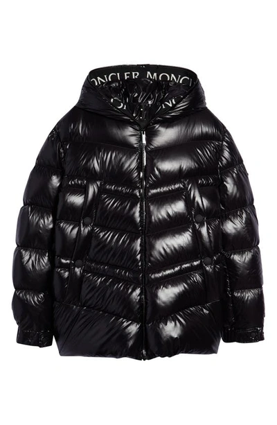Moncler Mainline Clair Hooded Down Jacket In Black
