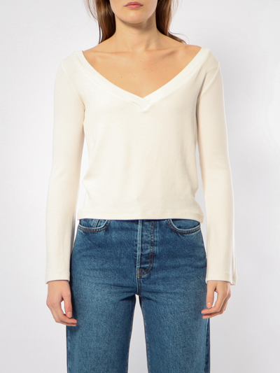 Amendi The Executive Ribbed Top In Off White