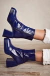 Free People Ruby Shine Platform Boots In Rinsed Navy