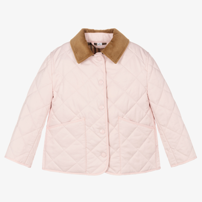 Burberry Kids' Girls Pink Quilted Jacket