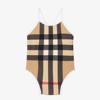 BURBERRY GIRLS OVERSIZED CHECK BABY SWIMSUIT