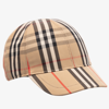 BURBERRY BEIGE COTTON CHECK CAP