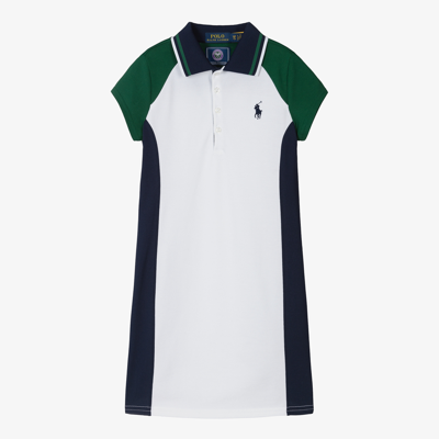 Polo Ralph Lauren Kids' Girls White Wimbledon Polo Dress