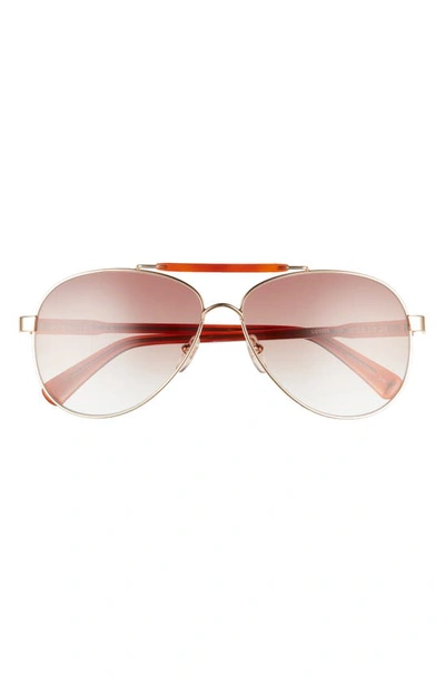LONGCHAMP 61mm aviator sunglasses Longchamp Le Pliage 61mm Aviator Sunglasses - Havana  main image 4