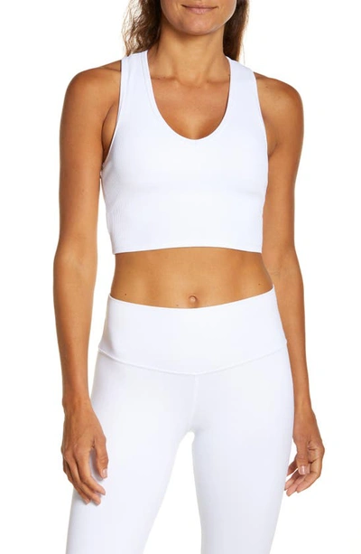 Alo Yoga Goddess Rib Crop Tank In White