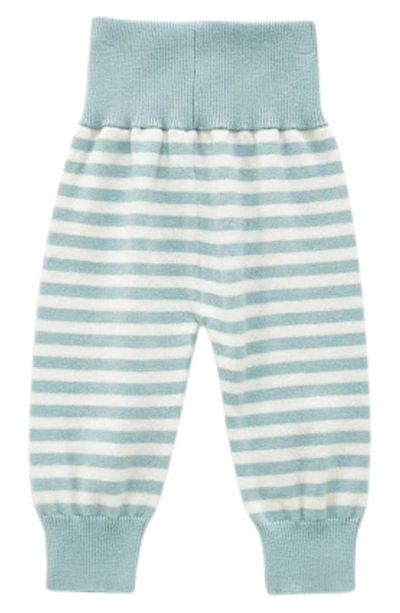 Ashmi And Co Babies' Jordan Stripe Cotton Pants In Blue