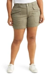Wit & Wisdom 'ab'solution Flap Pocket High Waist Shorts In Lok Laurel