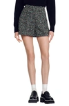 Sandro Space Wide-leg Tweed Woven Shorts In Multi-color