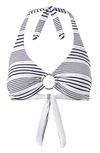 Melissa Odabash Brussels Halterneck Bikini Top In Pique Stripe