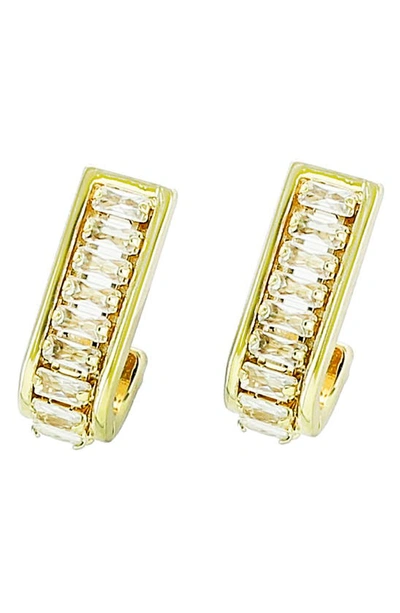 Panacea Cubic Zirconia J-hoop Earrings In Gold