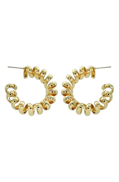 Panacea Spiral Hoop Earrings In Gold