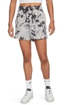 Nike Women's  Sportswear High-waisted Jersey Cloud-dye Shorts In Black/white
