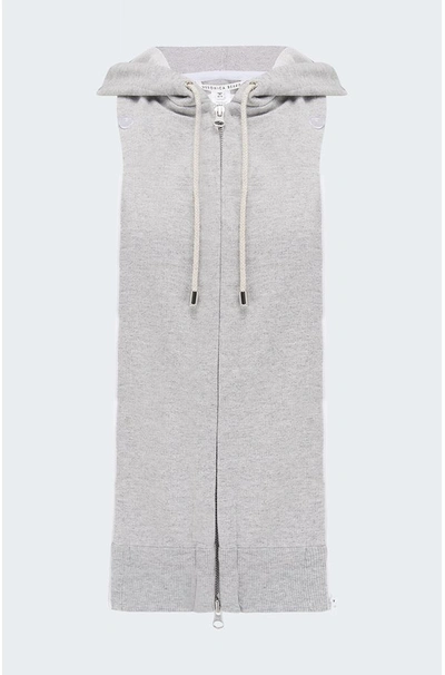 Veronica Beard Hoodie Dickey Jacket Insert In Heather Grey In Black