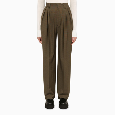 Dsquared2 Dark Brown Pleated Trousers In Multicolor