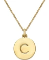 KATE SPADE 12K GOLD-PLATED INITIALS PENDANT NECKLACE, 17" + 3" EXTENDER
