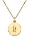 KATE SPADE 12K GOLD-PLATED INITIALS PENDANT NECKLACE, 17" + 3" EXTENDER