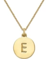 KATE SPADE 12K GOLD-PLATED INITIALS PENDANT NECKLACE, 17" + 3" EXTENDER