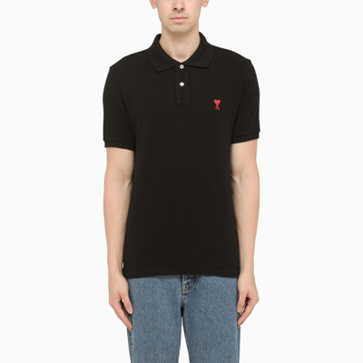 Ami Alexandre Mattiussi Black Ami Paris Polo Shirt