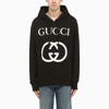 GUCCI BLACK HOODIE WITH GG PRINT