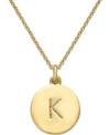 KATE SPADE 12K GOLD-PLATED INITIALS PENDANT NECKLACE, 17" + 3" EXTENDER